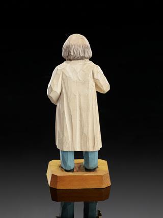 Wooden statue depicting a doctor, German