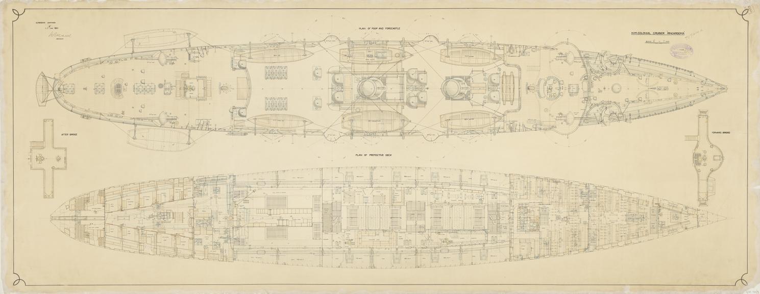 Drawing showing H.M. Colonial Crusier 'Ringarooma'