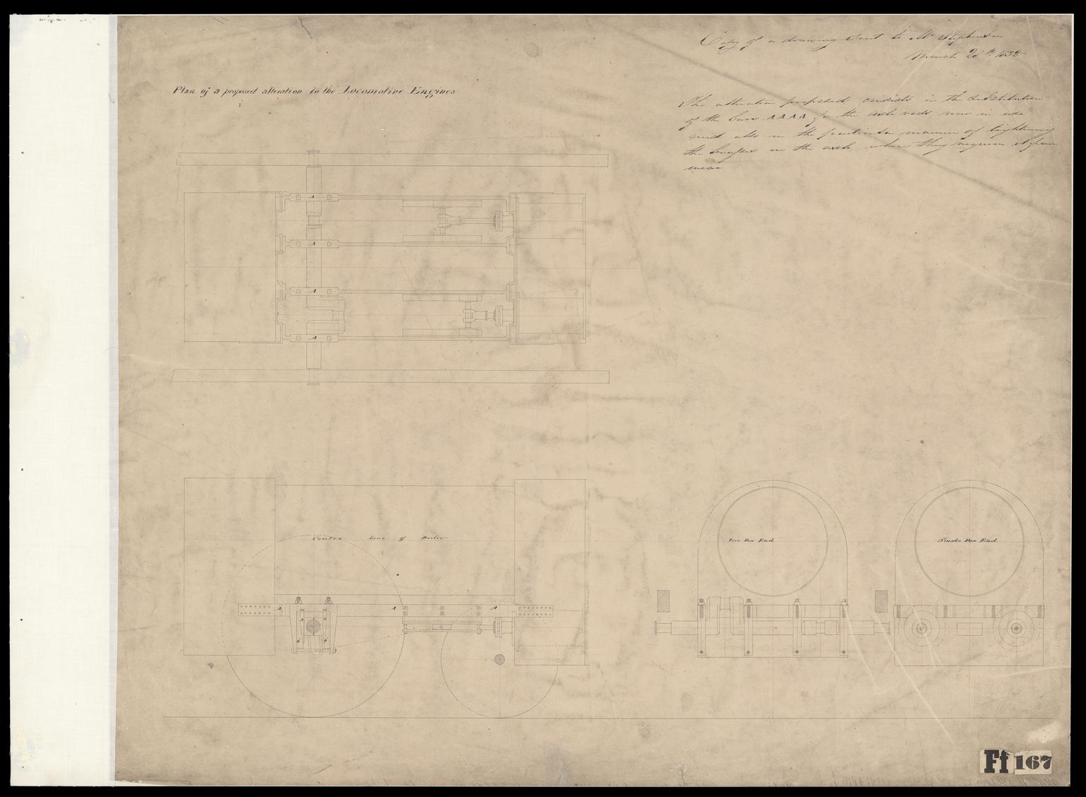 Plan of a proposed alteration to locomotive engines | Science Museum ...