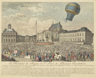 Print, ascent of a Montgolfier balloon