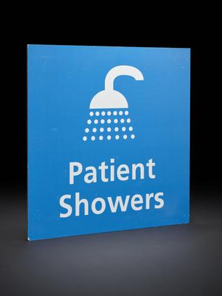 'Patient Showers' Sign from NHS Nightingale North West