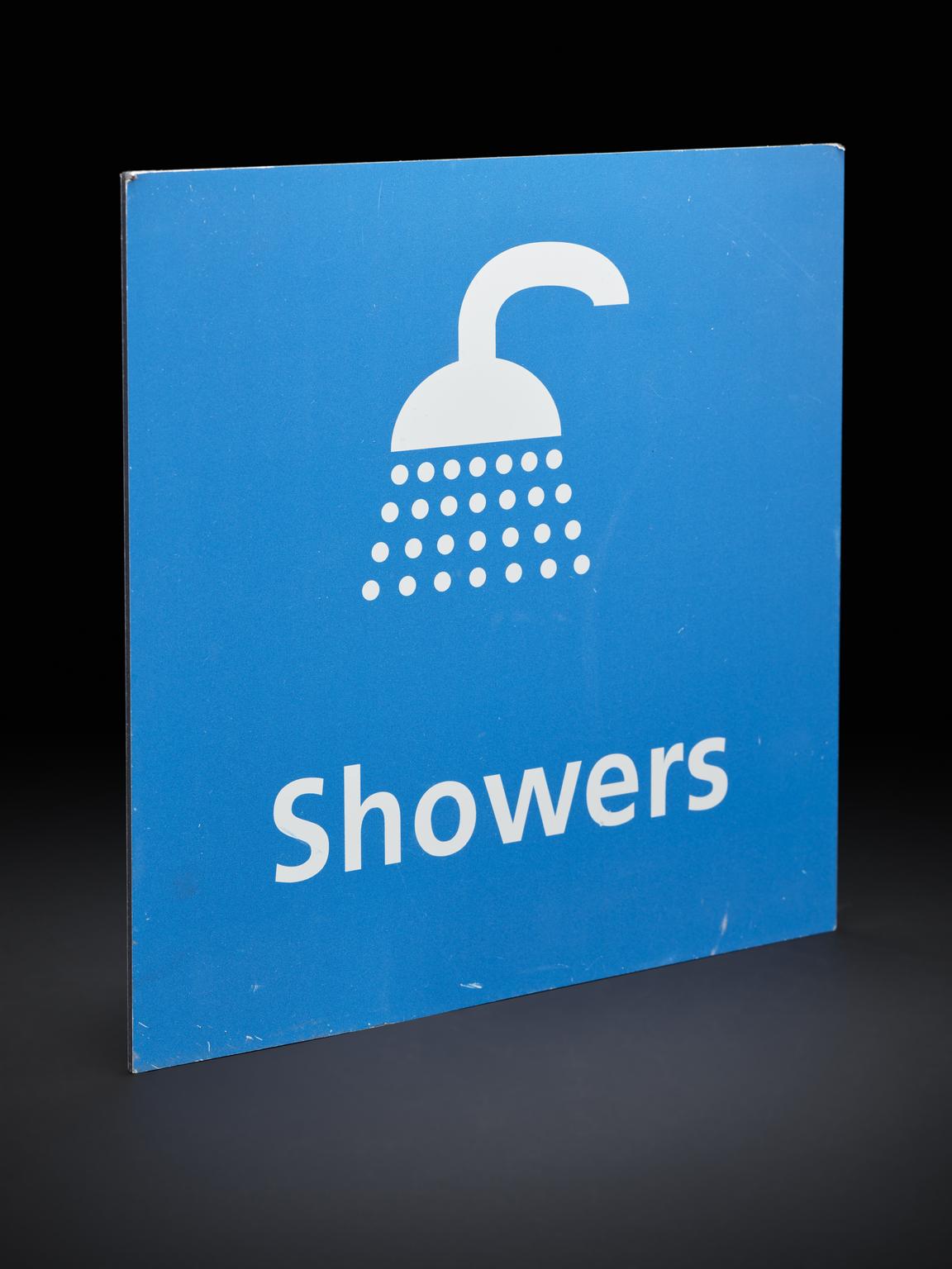 Js106 Shower Sign 'Showers' Sign from NHS Nightingale North West | Science Museum Group ...