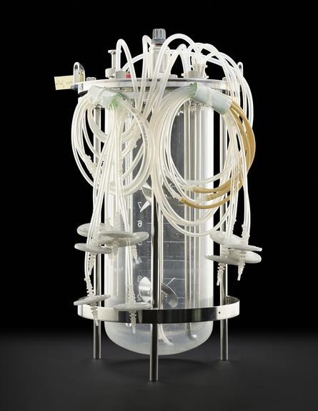 Bioreactor flask used in the production of the Janssen Johnson & Johnson COVID-19 vaccine