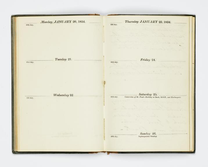 Pages 7 and 8 of the manuscript section of Robert Stephenson's diary