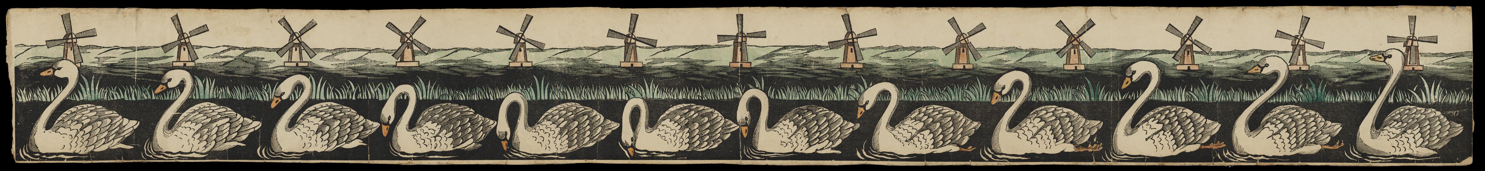 Zoetrope strip: Swan Swimming Past Windmill