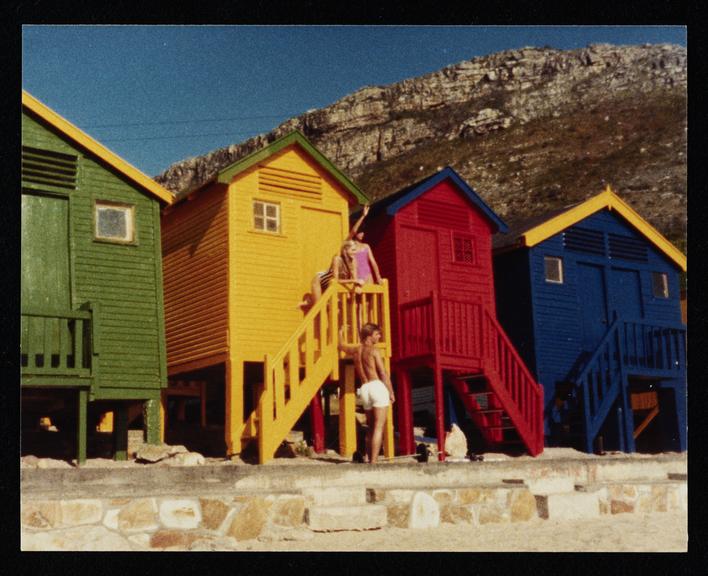 Photograph of beach huts