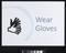 Sign for wearing gloves at a COVID-19 testing centre