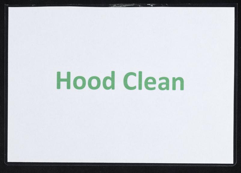 Sign for hood cleaning at a COVID-19 testing centre