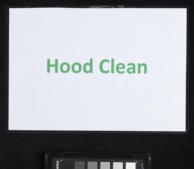 Sign for hood cleaning at a COVID-19 testing centre