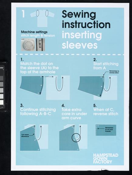 Printed instructions for making surgical gowns