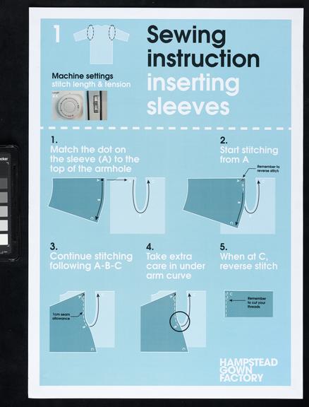 Printed instructions for making surgical gowns