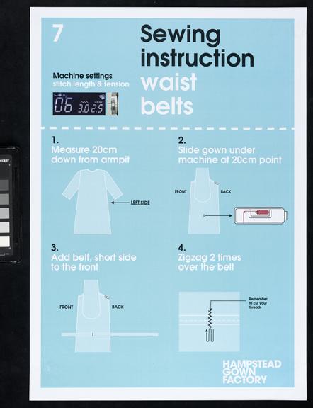 Printed instructions for making surgical gowns