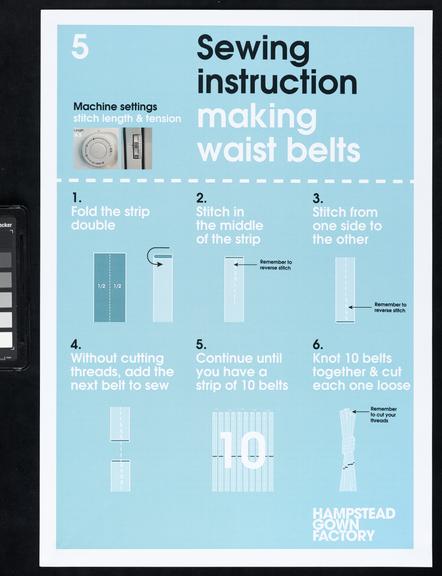 Printed instructions for making surgical gowns