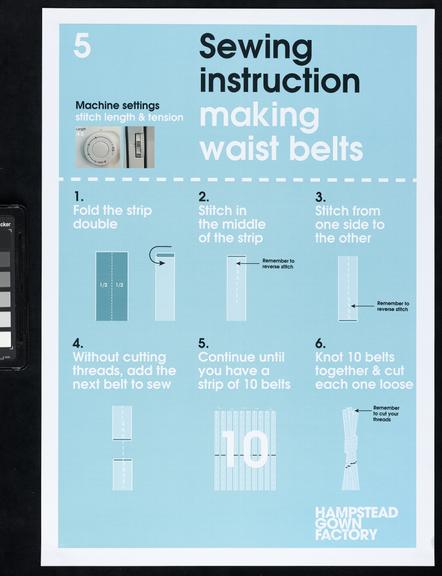 Printed instructions for making surgical gowns