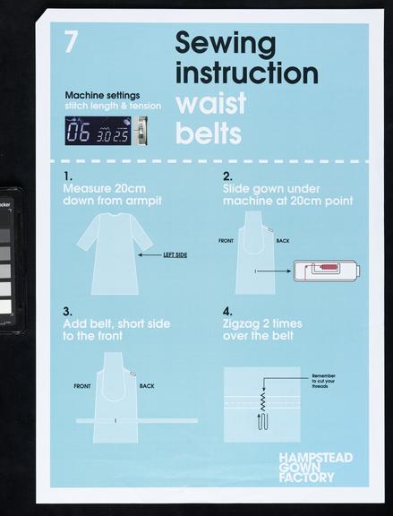 Printed instructions for making surgical gowns