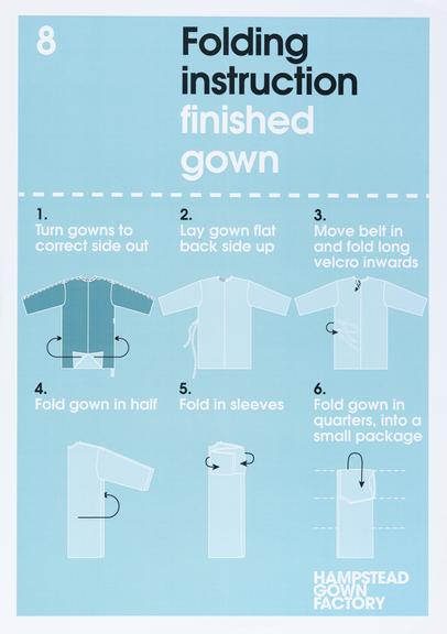 Printed instructions for making surgical gowns