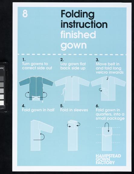 Printed instructions for making surgical gowns