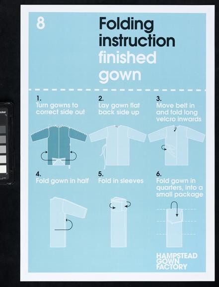 Printed instructions for making surgical gowns