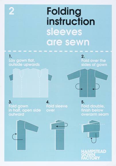 Printed instructions for making surgical gowns