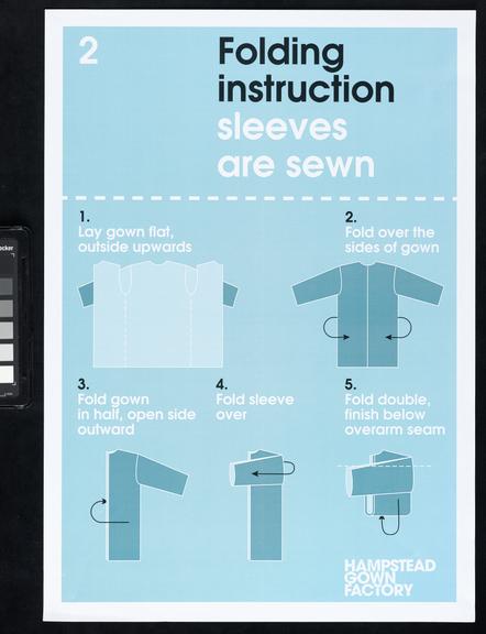 Printed instructions for making surgical gowns