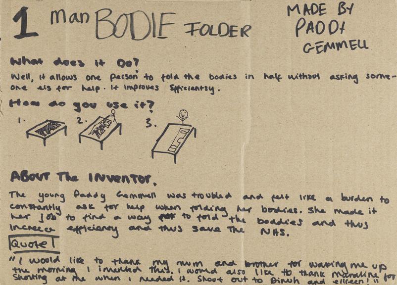 Handwritten instructions for making surgical gowns