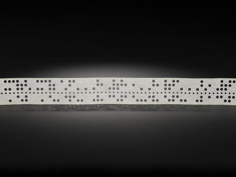 Computer tape used for recording rainfall, 1955-1965