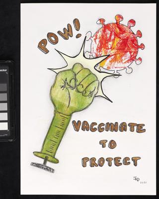 Handmade vaccination poster