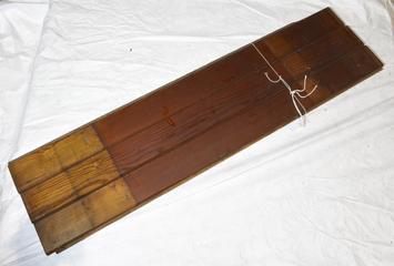 Three Conjoined Slats of Wainscoting, Part of Wooden Wall Panelling