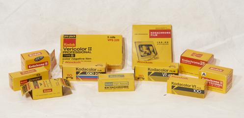 Collection of colour roll film: Kodak Kodacolor VR 100 CP120 film
