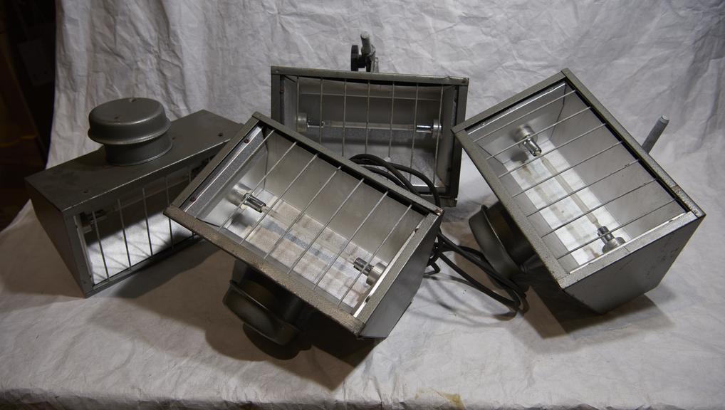 Four Beard 1000W flood lamps.