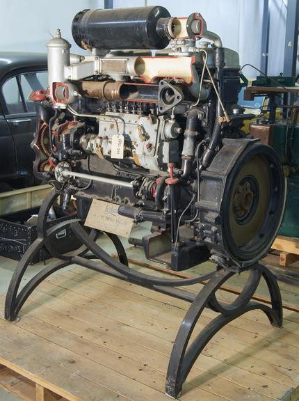 Sectioned Leyland E181 diesel engine, c 1949