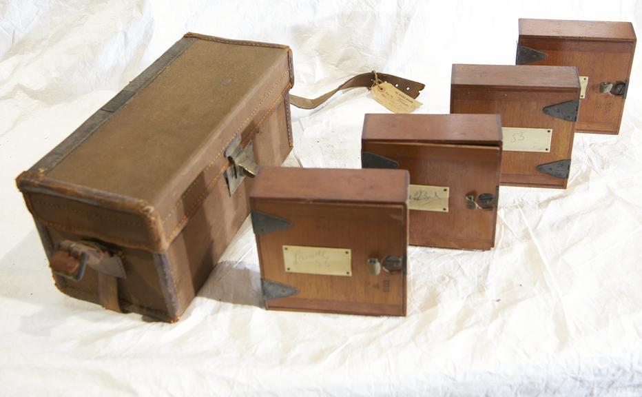 Reserve Film Box Case with Four Film Boxes for "Kinemacolor"