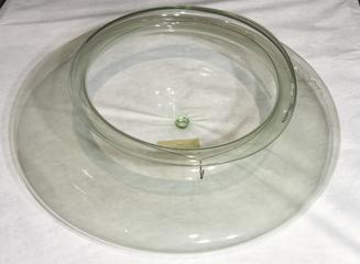 Hollow, Lens Shaped Pale Green Glass