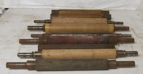 Two Metal Rollers and Seven Metal Rollers with Covers