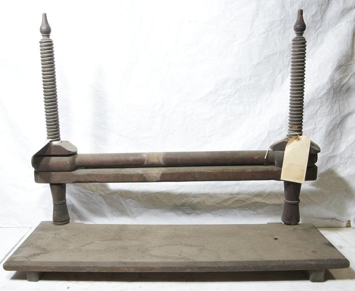 Bookbinders Sewing Frame with Finial Decoration on Uprights