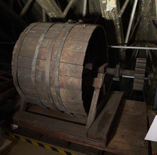 Four foot diameter wooden drum