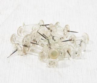 Sixteen Photographic Pins in Glass Mount