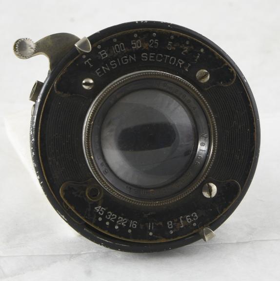 Velos anastigmat lens in Ensign Sector shutter, c 1920