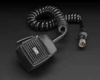 Plug-in hand microphone for Realistic 27 MHz 4-watt 40-channel handheld CB (citizens’ band) transceiver model TRC-1001