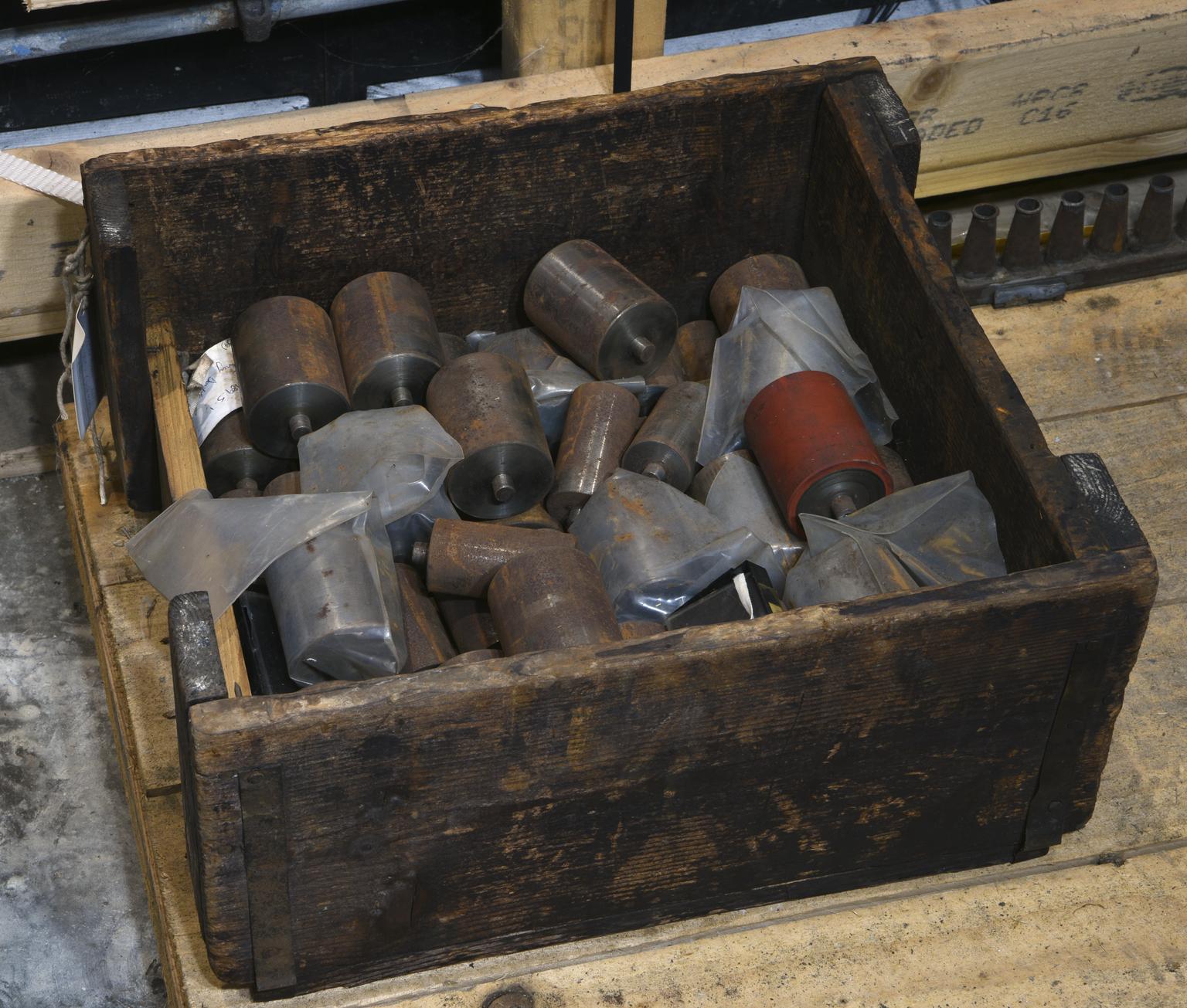 Wooden Box of Smooth Top Rollers and Case of Edie C-Clips