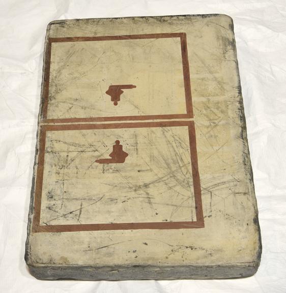 Lithographic Printing Stone with Two Identical Images