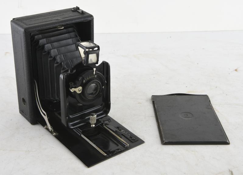 Ernemann Folding Bellows Camera and One Darkslide.