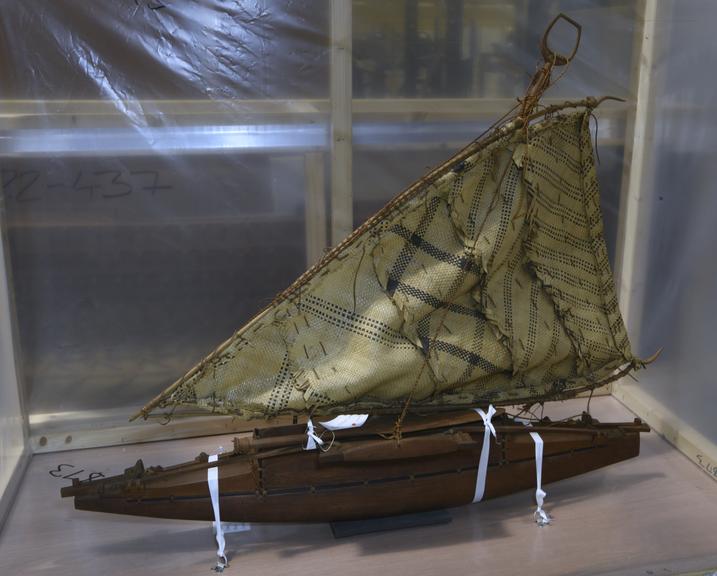 Model of Fijian outrigger canoe