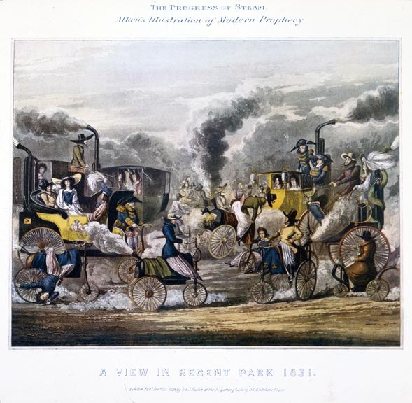 'The Progress of Steam - A View in Regent Park 1831, 1828