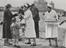 Milk Maids selling milk to the public on the beach at Rhyl