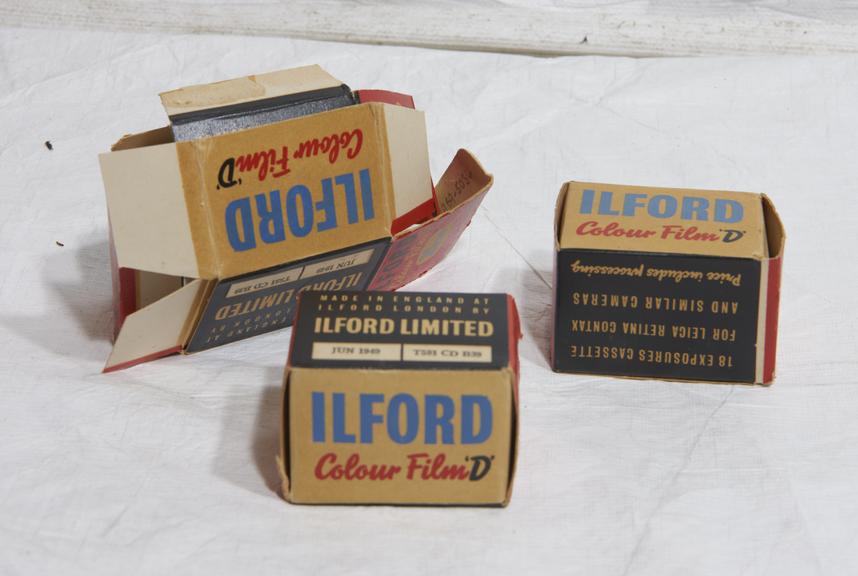 Three Rolls of Ilford Colour Film 'D' 35mm Colour Transparency Film in Original Cartons