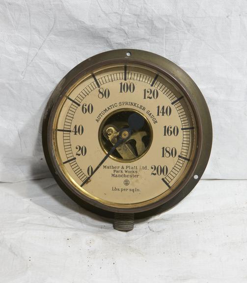 Mather and Platt Fire Pump Automatic Sprinkler Gauge