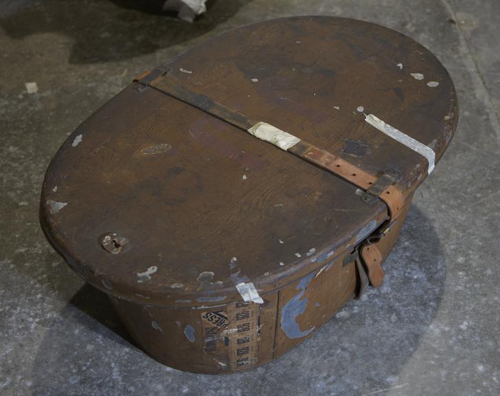 Travelling Tin Bath with Lockable Lid, c.1880