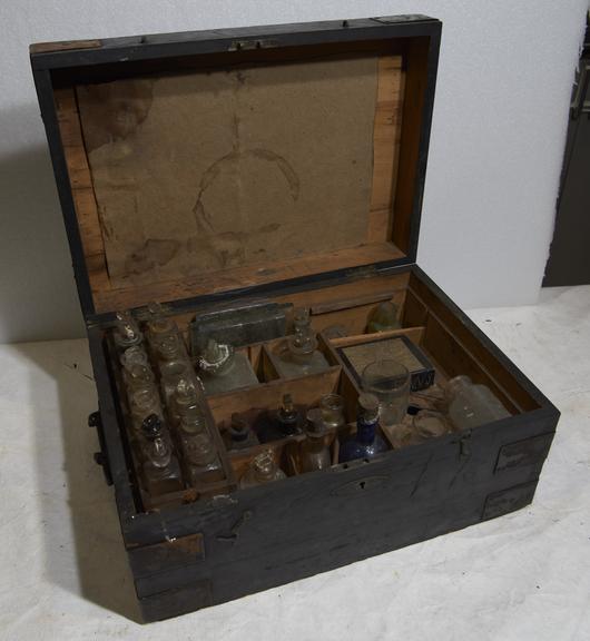 Wooden Case containing Photographic Chemicals