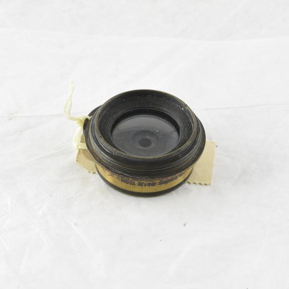 brass mounted wide angle symmetrical lens F.16 7 inch f.l